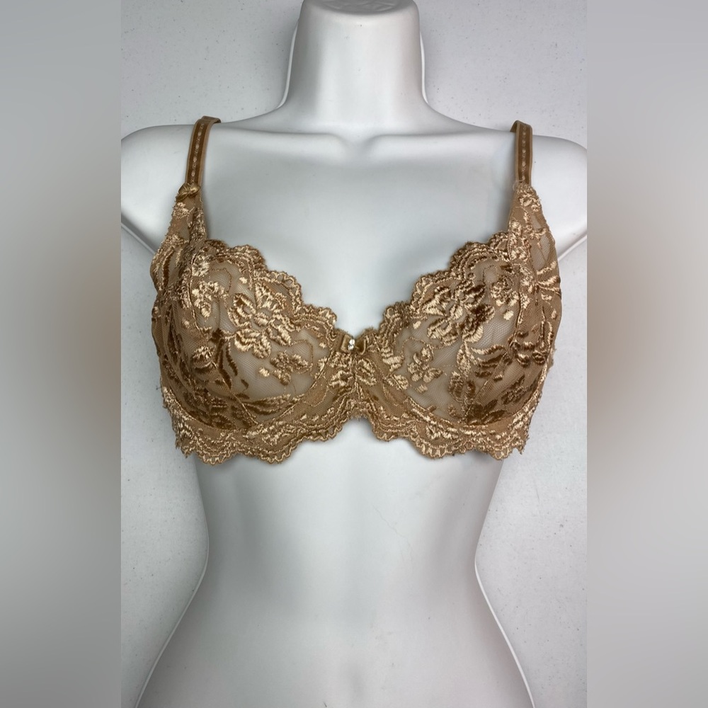 Roselle TAN Unlined Wire Demi, 34B *P1049